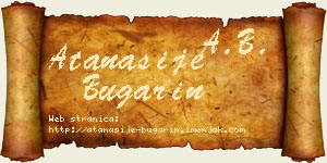 Atanasije Bugarin vizit kartica